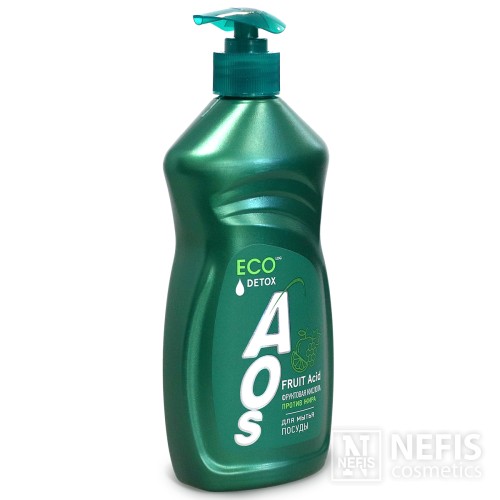Eco гель для посуды AOS с Фруктовыми кислотами detox с дозатором, 450 мл